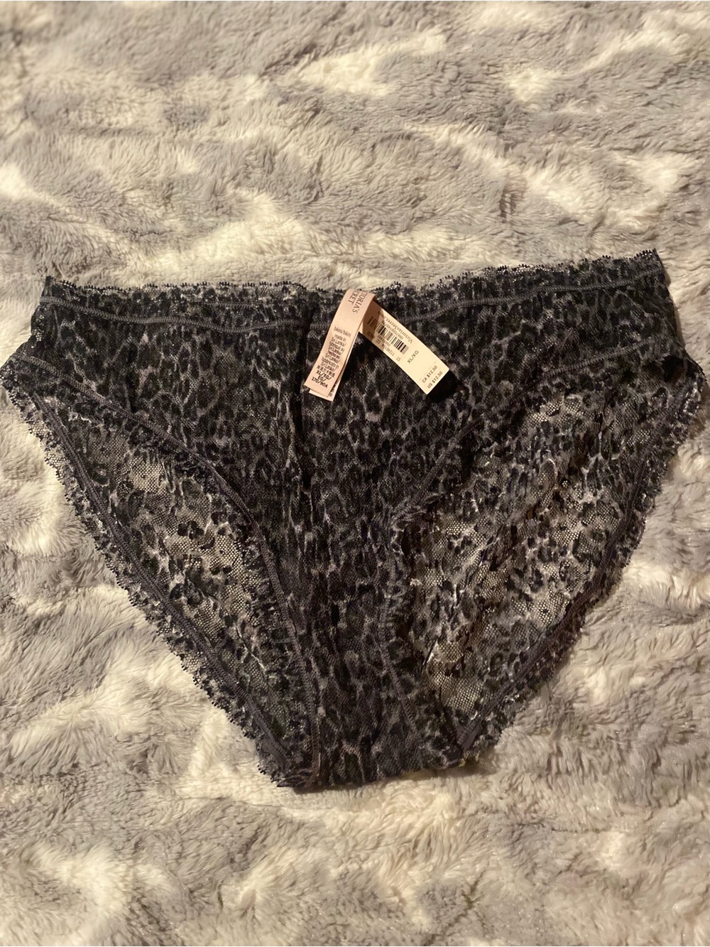 Victoria's Secret Black Lace Leopard Print Bikini Panty